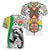 Burkina Faso Women V-Neck T-Shirt with Red Green Black Geometric Design - Wonder Print Shop
