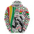 Burkina Faso Zip Hoodie with Red Green Black Geometric Design - Wonder Print Shop