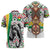 Burkina Faso Zipper Polo Shirt with Red Green Black Geometric Design - Wonder Print Shop