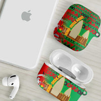Burkina Faso AirPods Case with Red Green Tribal Design and Bobo Dioulasso Landmark - Wonder Print Shop