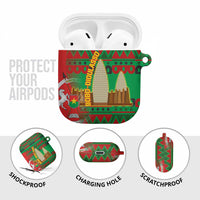 Burkina Faso AirPods Case with Red Green Tribal Design and Bobo Dioulasso Landmark - Wonder Print Shop
