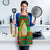 Burkina Faso Apron with Red Green Tribal Design and Bobo Dioulasso Landmark - Wonder Print Shop