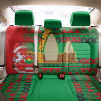 Burkina Faso Back Car Seat Cover with Red Green Tribal Design and Bobo Dioulasso Landmark - Wonder Print Shop