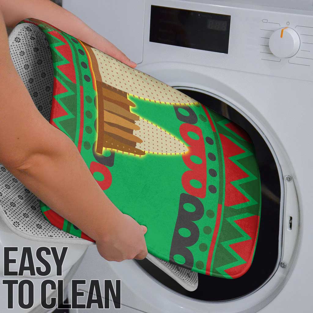 Burkina Faso Bathroom Set with Red Green Tribal Design and Bobo Dioulasso Landmark - Wonder Print Shop