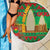 Burkina Faso Beach Blanket with Red Green Tribal Design and Bobo Dioulasso Landmark - Wonder Print Shop