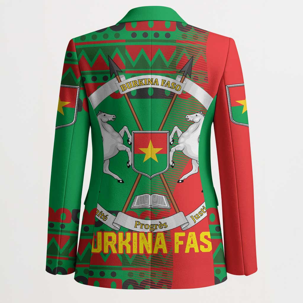 Burkina Faso Blazer with Red Green Tribal Design and Bobo Dioulasso Landmark - Wonder Print Shop