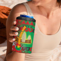 Burkina Faso 4 in 1 Can Cooler Tumbler with Red Green Tribal Design and Bobo Dioulasso Landmark - Wonder Print Shop