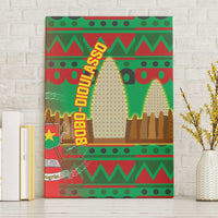 Burkina Faso Canvas Wall Art with Red Green Tribal Design and Bobo Dioulasso Landmark - Wonder Print Shop