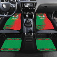 Burkina Faso Car Mats with Red Green Tribal Design and Bobo Dioulasso Landmark - Wonder Print Shop