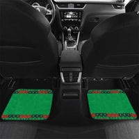 Burkina Faso Car Mats with Red Green Tribal Design and Bobo Dioulasso Landmark - Wonder Print Shop