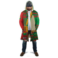 Burkina Faso Cloak with Red Green Tribal Design and Bobo Dioulasso Landmark - Wonder Print Shop