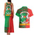 Burkina Faso Couples Matching Tank Maxi Dress and Hawaiian Shirt with Red Green Tribal Design and Bobo Dioulasso Landmark - Wonder Print Shop
