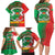 Burkina Faso Family Matching Long Sleeve Bodycon Dress and Hawaiian Shirt with Red Green Tribal Design and Bobo Dioulasso Landmark - Wonder Print Shop