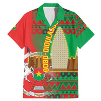 Burkina Faso Family Matching Mermaid Dress and Hawaiian Shirt with Red Green Tribal Design and Bobo Dioulasso Landmark - Wonder Print Shop