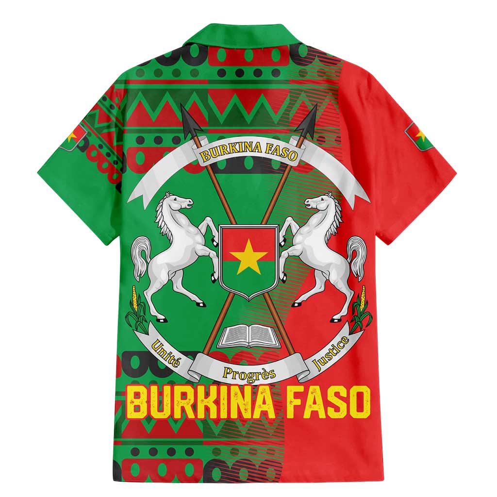 Burkina Faso Family Matching Mermaid Dress and Hawaiian Shirt with Red Green Tribal Design and Bobo Dioulasso Landmark - Wonder Print Shop