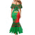 Burkina Faso Family Matching Mermaid Dress and Hawaiian Shirt with Red Green Tribal Design and Bobo Dioulasso Landmark - Wonder Print Shop
