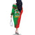 Burkina Faso Family Matching Off The Shoulder Long Sleeve Dress and Hawaiian Shirt with Red Green Tribal Design and Bobo Dioulasso Landmark - Wonder Print Shop