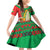 Burkina Faso Family Matching Off Shoulder Short Dress and Hawaiian Shirt with Red Green Tribal Design and Bobo Dioulasso Landmark - Wonder Print Shop