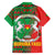 Burkina Faso Family Matching Off Shoulder Short Dress and Hawaiian Shirt with Red Green Tribal Design and Bobo Dioulasso Landmark - Wonder Print Shop