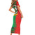Burkina Faso Family Matching Short Sleeve Bodycon Dress and Hawaiian Shirt with Red Green Tribal Design and Bobo Dioulasso Landmark - Wonder Print Shop