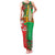 Burkina Faso Family Matching Tank Maxi Dress and Hawaiian Shirt with Red Green Tribal Design and Bobo Dioulasso Landmark - Wonder Print Shop