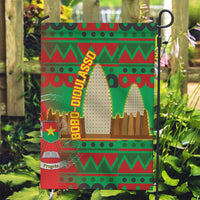 Burkina Faso Garden Flag with Red Green Tribal Design and Bobo Dioulasso Landmark - Wonder Print Shop