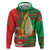 Burkina Faso Hoodie with Red Green Tribal Design and Bobo Dioulasso Landmark - Wonder Print Shop