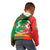 Burkina Faso Kid Hoodie with Red Green Tribal Design and Bobo Dioulasso Landmark - Wonder Print Shop