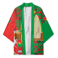Burkina Faso Kimono with Red Green Tribal Design and Bobo Dioulasso Landmark - Wonder Print Shop
