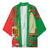 Burkina Faso Kimono with Red Green Tribal Design and Bobo Dioulasso Landmark - Wonder Print Shop