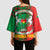 Burkina Faso Kimono Sleeve Blouse with Red Green Tribal Design and Bobo Dioulasso Landmark - Wonder Print Shop