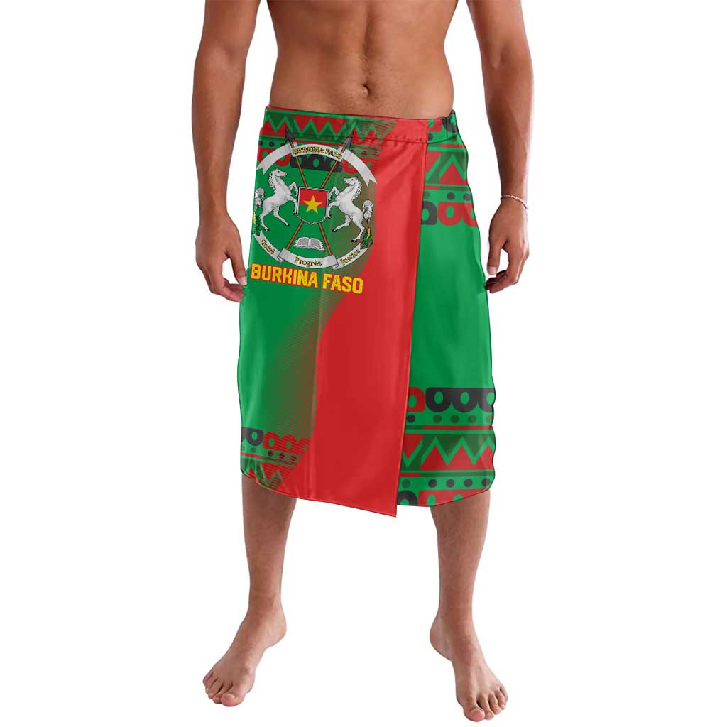 Burkina Faso Lavalava with Red Green Tribal Design and Bobo Dioulasso Landmark - Wonder Print Shop
