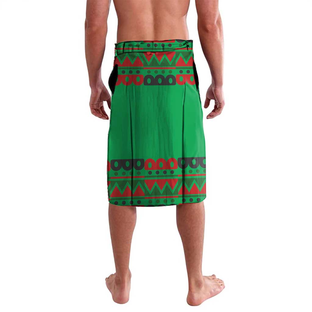 Burkina Faso Lavalava with Red Green Tribal Design and Bobo Dioulasso Landmark - Wonder Print Shop
