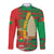 Burkina Faso Long Sleeve Button Shirt with Red Green Tribal Design and Bobo Dioulasso Landmark - Wonder Print Shop
