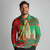 Burkina Faso Long Sleeve Polo Shirt with Red Green Tribal Design and Bobo Dioulasso Landmark - Wonder Print Shop