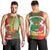 Burkina Faso Men Tank Top with Red Green Tribal Design and Bobo Dioulasso Landmark - Wonder Print Shop