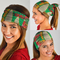Burkina Faso Neck Gaiter with Red Green Tribal Design and Bobo Dioulasso Landmark TS04