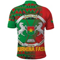Burkina Faso Polo Shirt with Red Green Tribal Design and Bobo Dioulasso Landmark - Wonder Print Shop