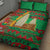 Burkina Faso Quilt Bed Set with Red Green Tribal Design and Bobo Dioulasso Landmark - Wonder Print Shop