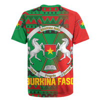 Burkina Faso Rugby Jersey with Red Green Tribal Design and Bobo Dioulasso Landmark - Wonder Print Shop
