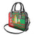 Burkina Faso Shoulder Handbag with Red Green Tribal Design and Bobo Dioulasso Landmark - Wonder Print Shop