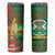 Burkina Faso Skinny Tumbler with Red Green Tribal Design and Bobo Dioulasso Landmark - Wonder Print Shop