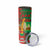 Burkina Faso Skinny Tumbler with Red Green Tribal Design and Bobo Dioulasso Landmark - Wonder Print Shop