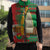Burkina Faso Sleeveless Puffer Jacket with Red Green Tribal Design and Bobo Dioulasso Landmark - Wonder Print Shop