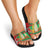 Burkina Faso Slide Sandals with Red Green Tribal Design and Bobo Dioulasso Landmark - Wonder Print Shop