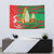 Burkina Faso Tapestry with Red Green Tribal Design and Bobo Dioulasso Landmark - Wonder Print Shop