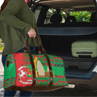 Burkina Faso Travel Bag with Red Green Tribal Design and Bobo Dioulasso Landmark - Wonder Print Shop