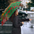 Burkina Faso Umbrella with Red Green Tribal Design and Bobo Dioulasso Landmark - Wonder Print Shop