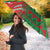 Burkina Faso Umbrella with Red Green Tribal Design and Bobo Dioulasso Landmark - Wonder Print Shop