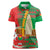 Burkina Faso Women Polo Shirt with Red Green Tribal Design and Bobo Dioulasso Landmark - Wonder Print Shop